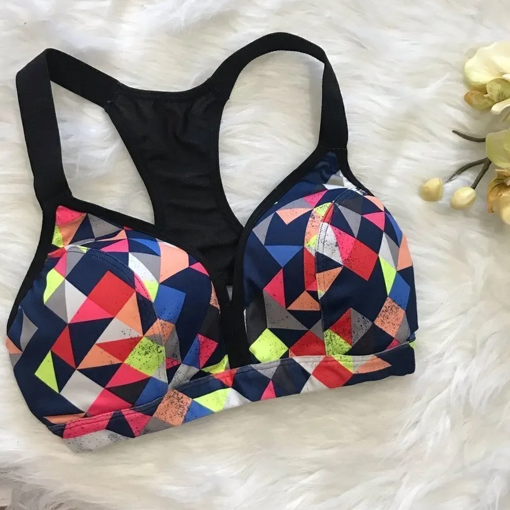 Maurice’s All in‎ Motion Sports Bra XS multicolored Strappy back